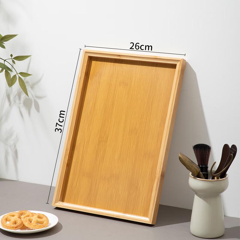 Bamboo Wood Rectangular Tea & Serving Tray 37 x 26 cm