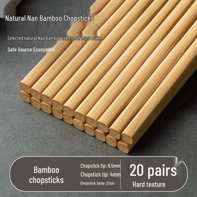 Non-Slip High-Temp Resistant Bamboo Chopsticks for Home & Hot Pot