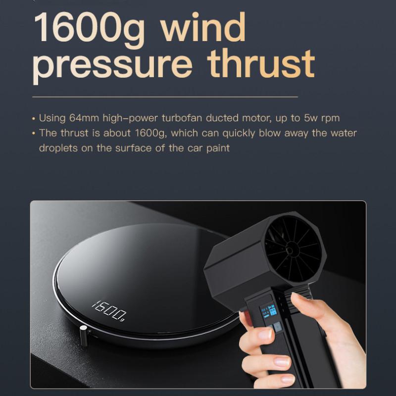 750W Vysoce výkonný bezkartáčový turbo vysoušeč Přenosný ruční posilovač Fukar do auta 4-rychlostní nastavitelný Násilný tryskový ventilátor
