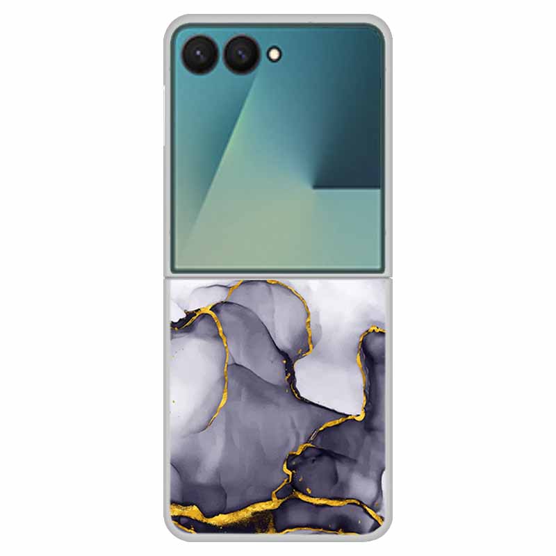 Marble Case For Samsung Z Flip7 Transparent Hard PC Plastic Cover Shockproof Coque for Samsung Galaxy Z Flip 7 5G Funda Zflip7