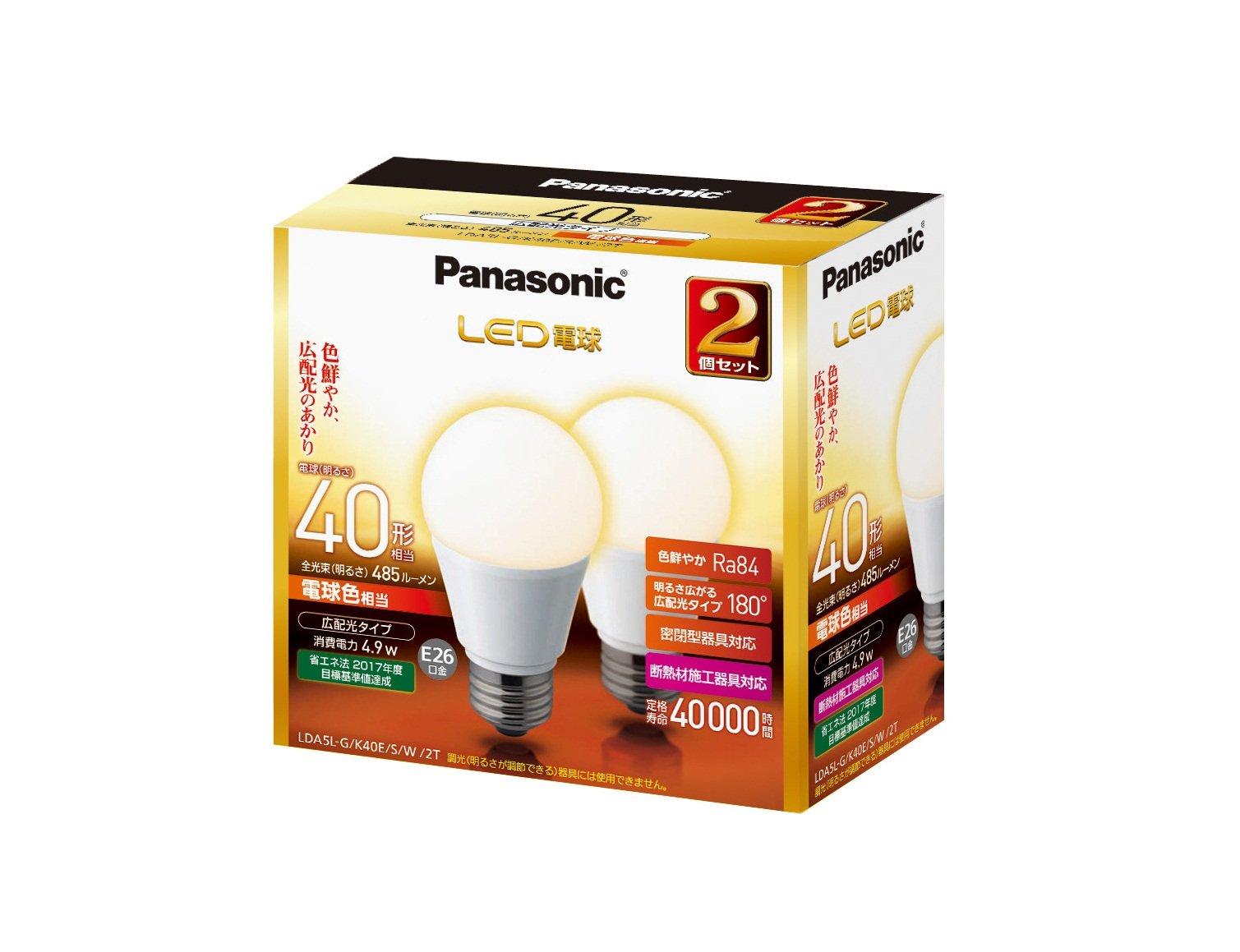 

Panasonic LED Light Base Diameter Equivalent to 40W Light Bulb Equivalent to Light Bulb Color General Light Wide Light Distribution Pack of Compatible