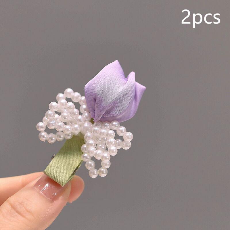 Gentle Diary~ Tulip Pearl Hairpin Fairy Mori Fairy Beauty Premium Sense Niche Bangs Side Headdress Hairpin