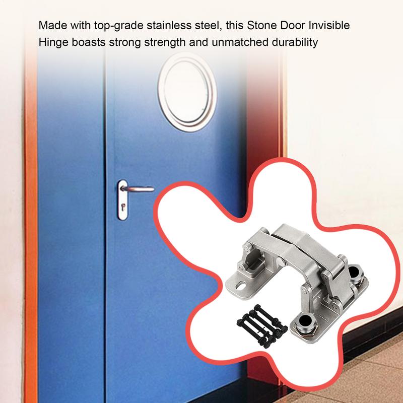 Dobradiças de Porta Secreta Aço Inoxidável de Alta Resistência Dobradiças Ocultas Multifuncionais Grande Abertura Dobradiça Invisível para Porta de Pedra