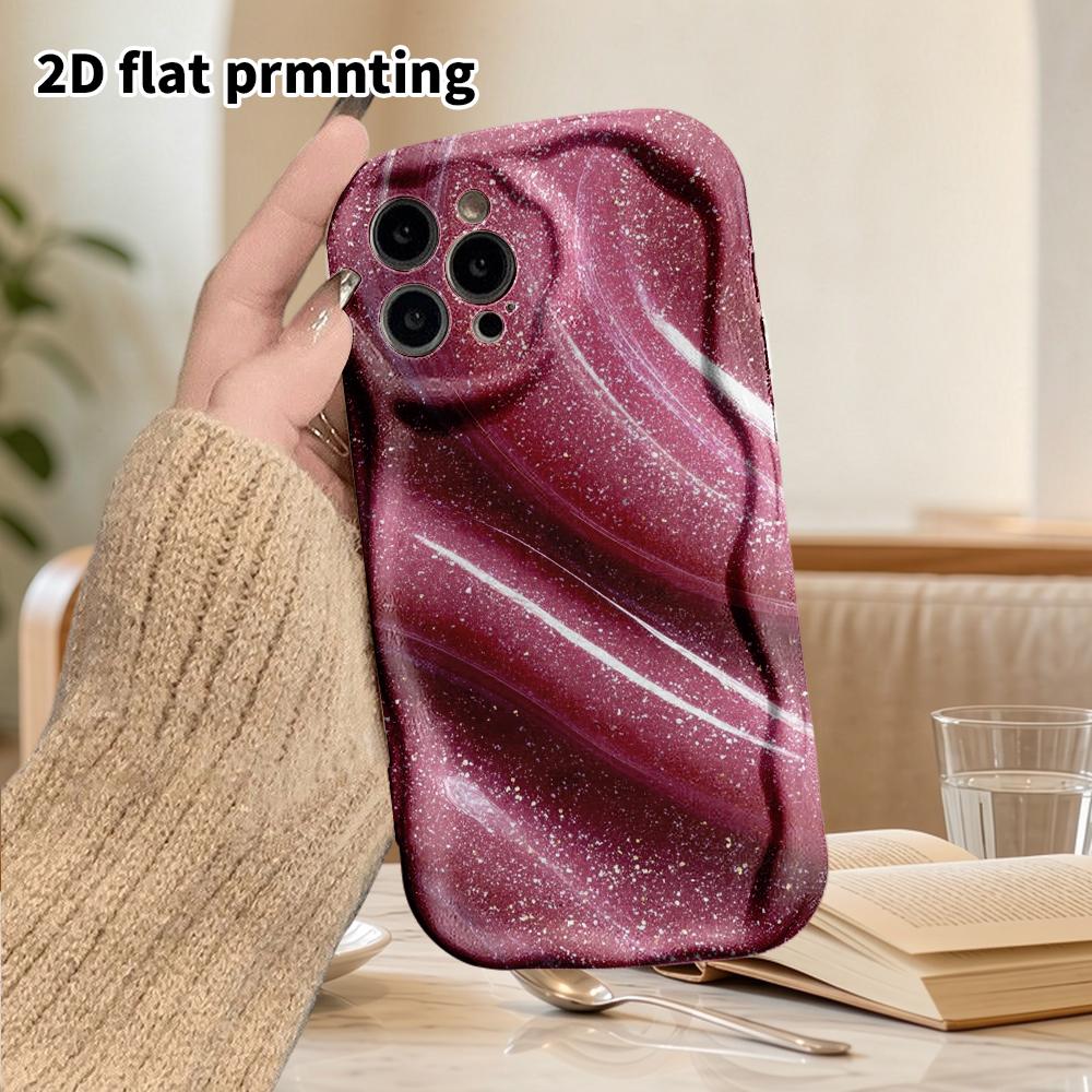Phone Case: 2D Flat Design Suitable for iPhone 18, 17, 16, 15, 14, 13Pro Protective Case, Couple Style, Dark Red Texture, Christmas and Halloween Gift