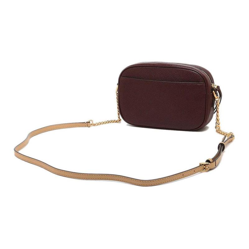 Tory Burch Tangli Baiqi McGraw Solid Color Double T Logo Quilted Zipper Closure Pebbled Leather Camera Bag Hand Shoulder Bag Women's Red 152231-500