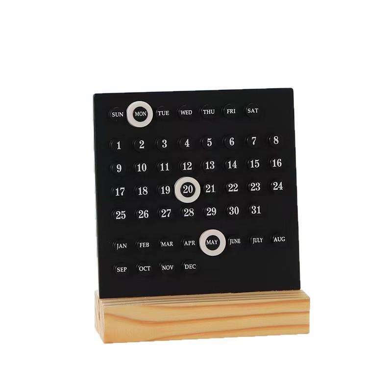 2026 Classic of Mountains and Seas Cartoon Perpetual DIY Wooden Desk Calendar Ornament