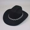 European and American Fashion Metal Cross Pearl Diamond Bracelet Female Western Cowboy Top Hat Stage Performance Jazz Hat