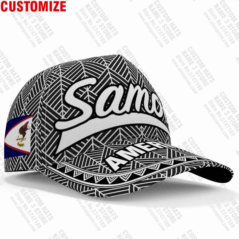 American Samoa Baseball Cap Free Custom Made Name Number Team Logo Amerika Samoan Hats Asm Travel As Nation Island Flag Headgear