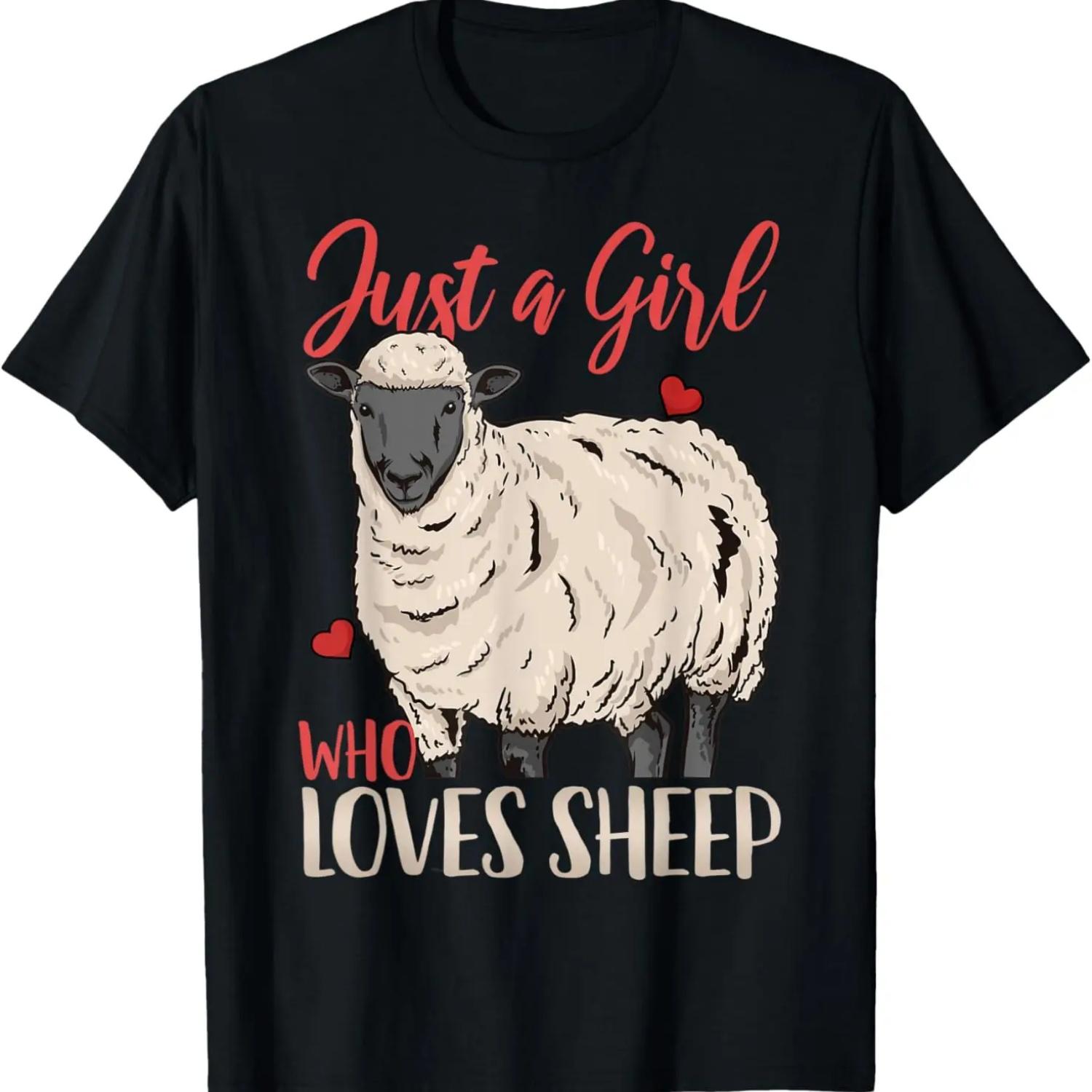 Sheep Just a Girl Who Loves Sheep Funny Gift T-Shirt S чёрный