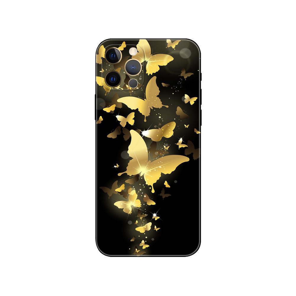 Etui na telefon z motylem na białych różach dla iphone 14 5s 2020se 6 6s 7 8 plus x 10 XR XS 11 12 13 mini pro MAX czarne etui z TPU na tył