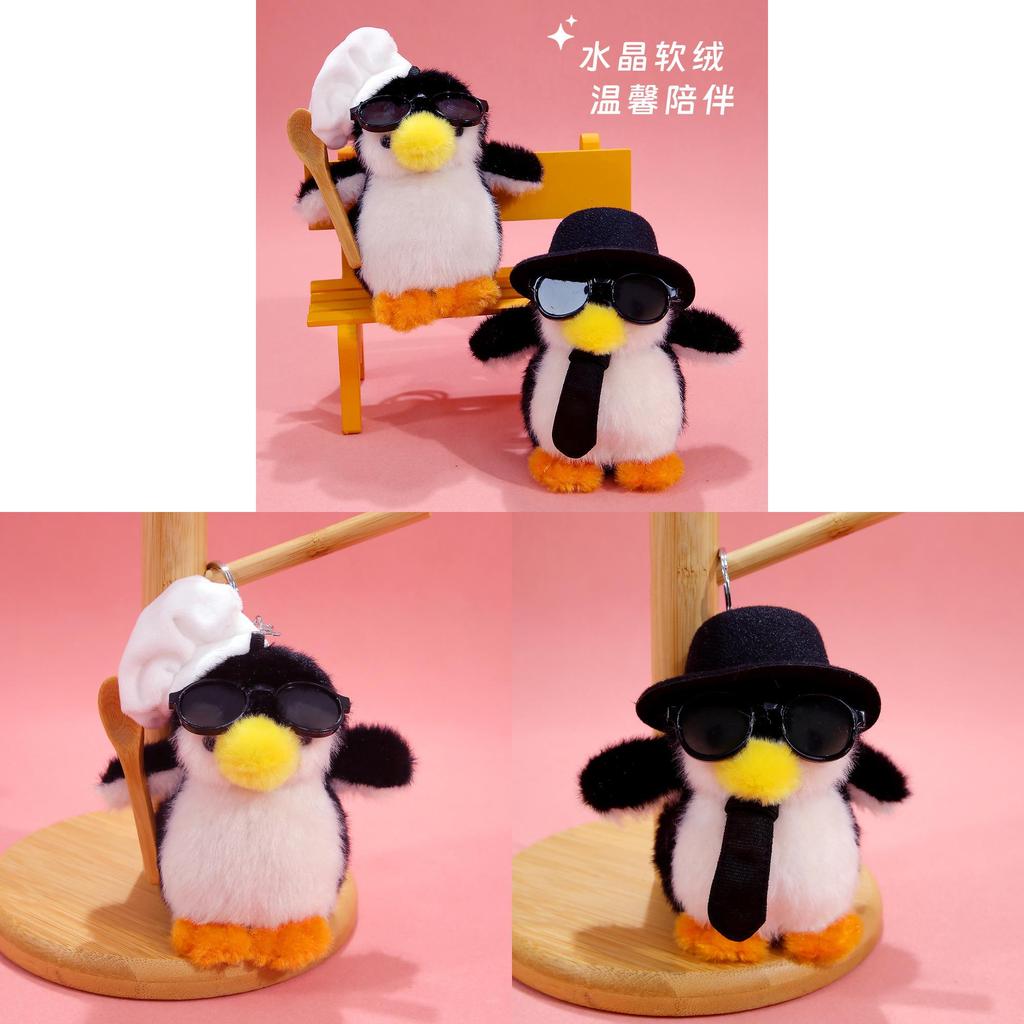 Penguin Plush Keychain With Chef Hat And Elegant Design For Gifts And Accessories