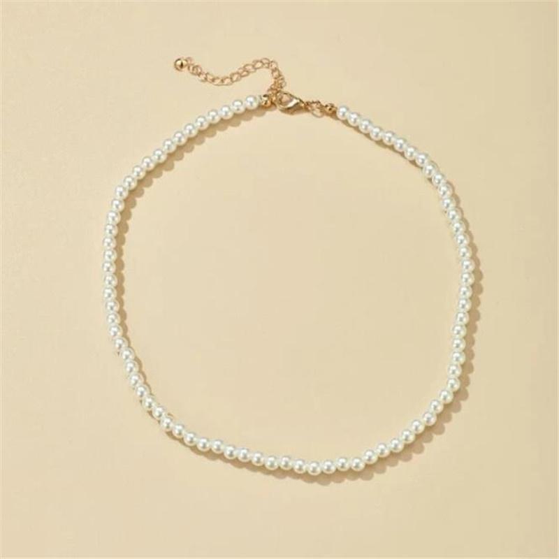 Trend Elegant White Imitation Pearl Beads Choker Clavicle Chain Necklace For Women Wedding Jewelry Choker Collar