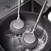 Non Scratch Wire Brush Stainless Steel Wool Scrubber with Long Handle, Deep Cleaning Heavy Kitchen Sink Duty Scrub Brush, Non-Scratch Pot Scouring