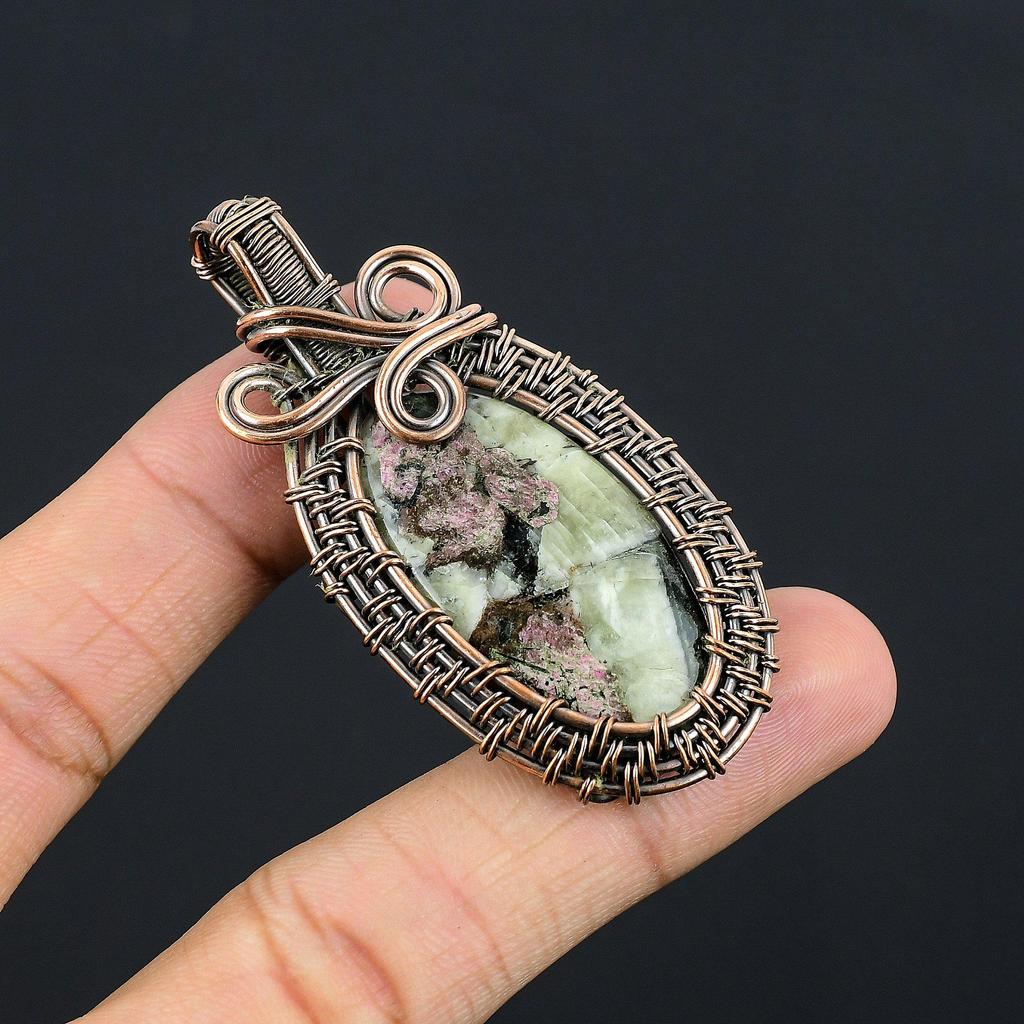 Edulite 999 Copper Wire Wrapped Pendant, Handmade Gemstone Pendant Jewelry, Gifts For Wife Brand New Pendant