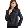 Women's Short Slim Fit Motorcycle Leather Jacket - Spring & Autumn Collection