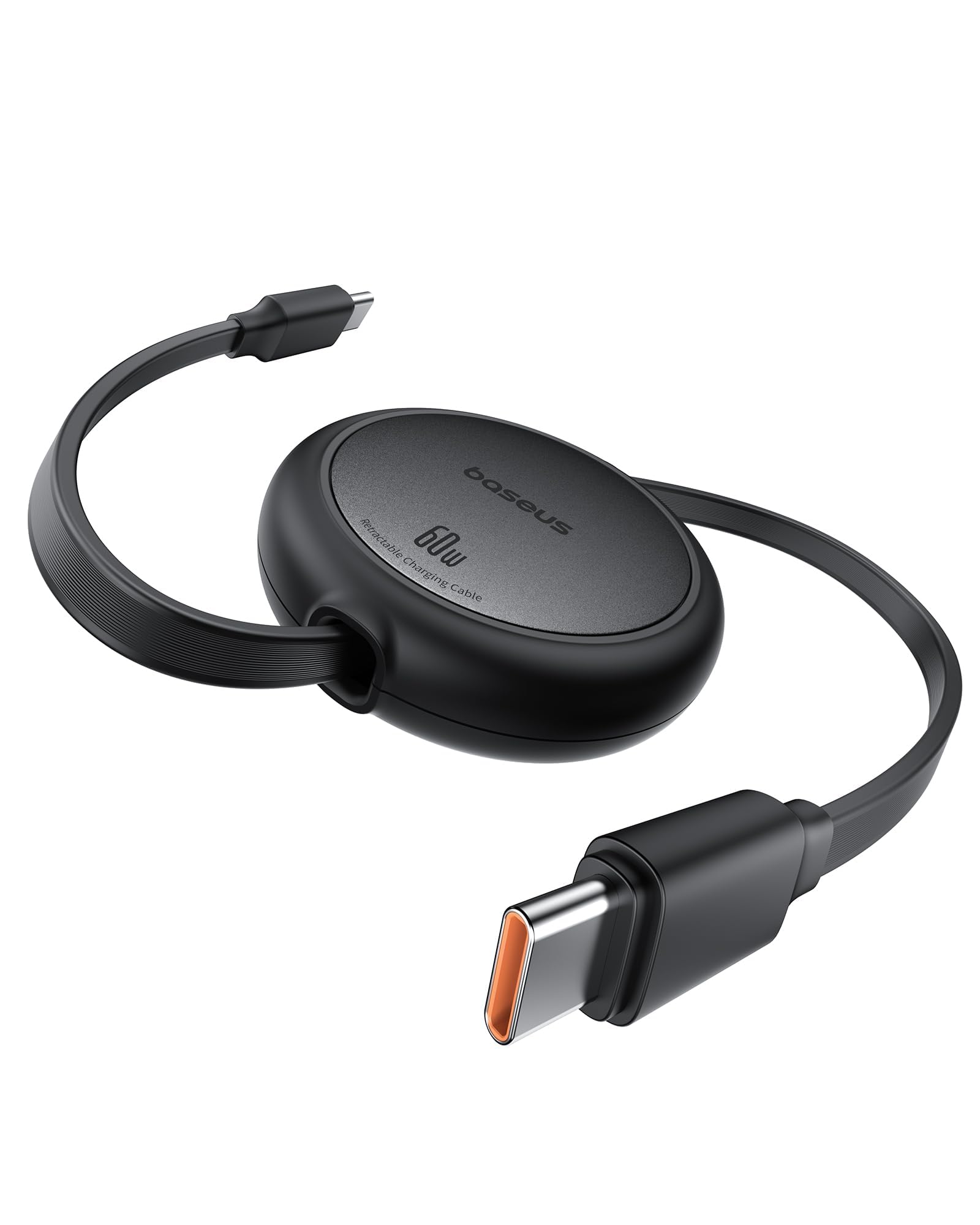 

Baseus Зарядный Выдвижной Быстрый 60 Вт PD Кабель-бобина Совместимый с Galaxy iPad MacBook Кластер Черный Кабель, Кабель USB-C, Зарядка, Совместимый, Не запутывающийся,