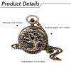 Antique Pocket Watch Pendant Necklace with Analog and Retro Bronze Design with a Last Days of Life Tree Fashion Accessory Display, Waterproof, Lid,