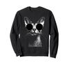 Grunge Hipster Abyssinian Cat Sweatshirt with Sunglasses