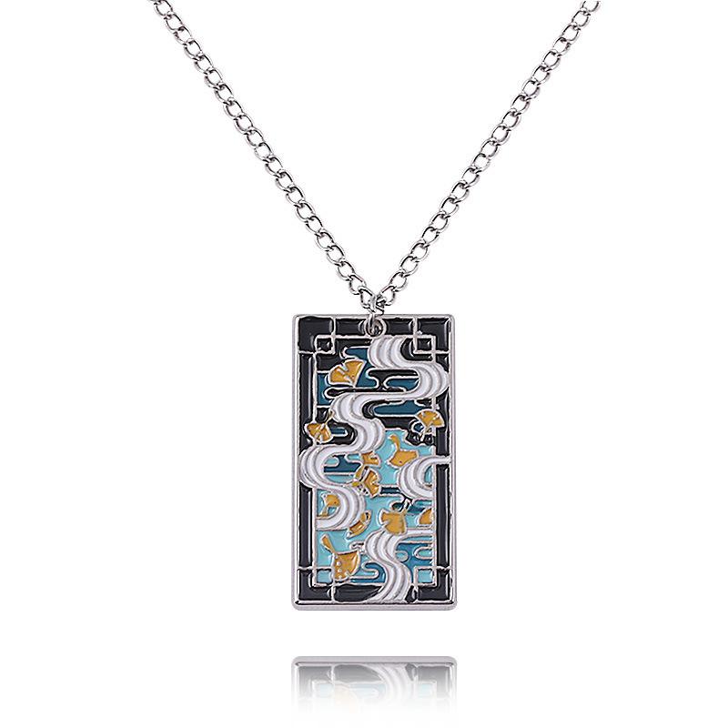 Demon Slayer Anime Pendant Necklace Tanjiro Hashira Metal Drip Oil Cartoon Accessory Cross Border Jewelry Supply