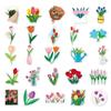 50pcs Waterproof Tulip Flower Stickers for Journals and Stationery Decoration