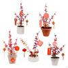 Artificial Potted Flower Bonsai Chinese Year Ornaments for Garden Dining Room