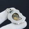 Natural Ammonite Gemstone Silver Pendant in 925 Sterling Silver- Handmade Design, Everyday Wear Jewelry, Unique Pendant Birthday Gift