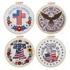 July 4th Embroidery Kit DIY Embroidery Craft Set with Hoop Threads Hand Embroidery Kit for Beginners Adults