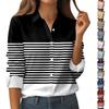 Women's Button Down Prints Shirt Long Sleeve Shirt Business Work Tops Casual With Pockets Jacket