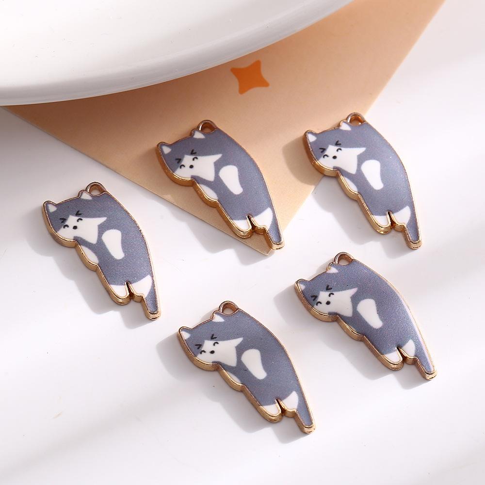 Cartoon Niedlich Legierung Öltropfen Anhänger Kätzchen Beweglicher Schwanz Anhänger DIY Halskette Schlüsselanhänger Schmuckzubehör
