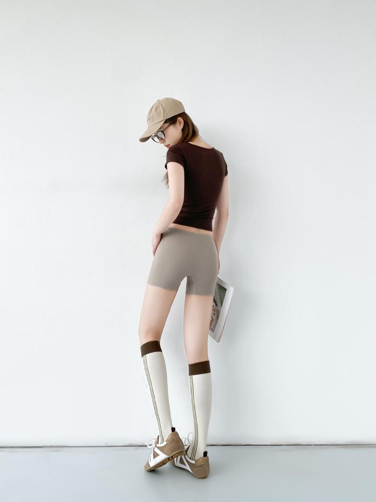 High-Waisted Women's Shaping Shorts - Anti-Exposure, No Panties Design