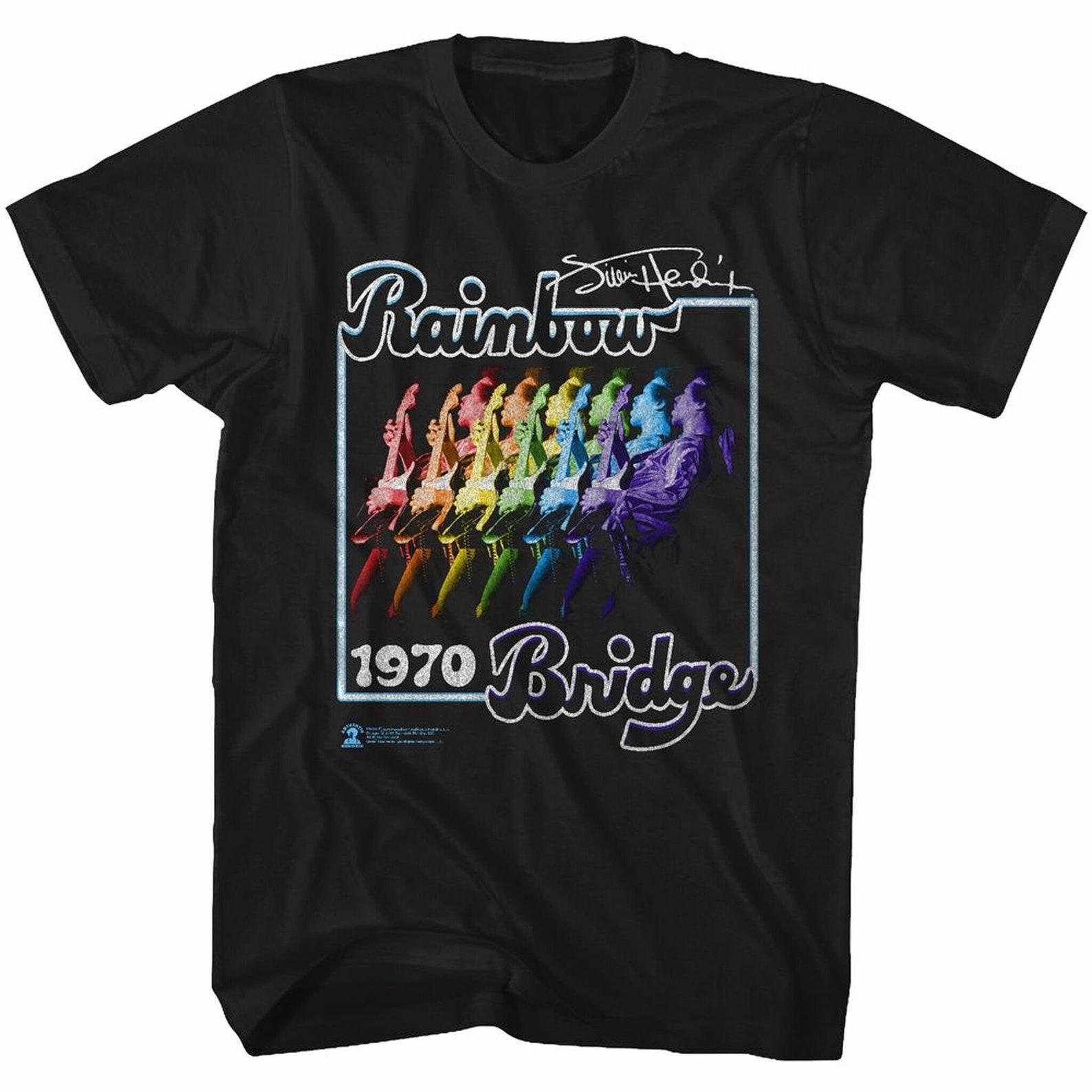 Jimi Hendrix Rainbow Bridge Black Adult T-Shirt XL