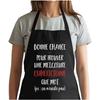 Kitchen Apron - Beautician It Doesn't Exist Woman - Black - Thick Cotton - Breton Print