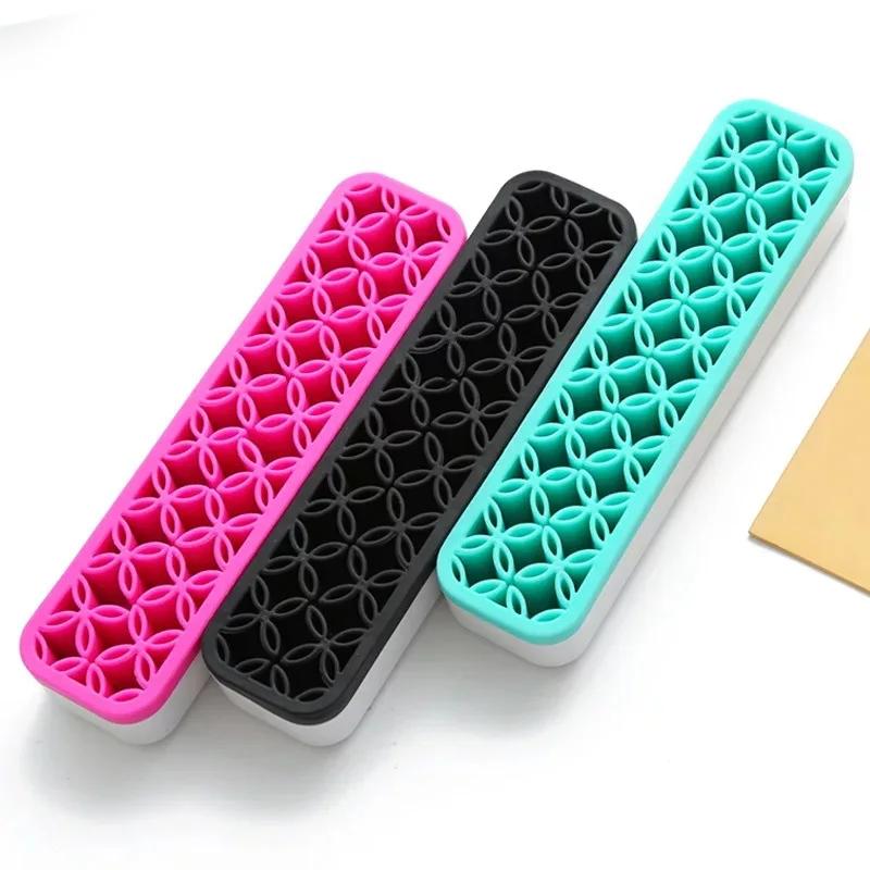 

Silicon Nail Brush Makeup Brush Display Stand Rack Storage Case Brush Drying Shelf Brushes Holder Make UP Holder Organizer чёрный