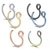 1Pc Stainless Steel Fake Nose Ring Hoop Septum Rings C Clip Lip Ring Earring for Women Fake Piercing Body Jewelry Non-Pierced