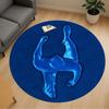 1pc Yoga Pose Round Chair Mat Area Rug - Non-Slip, Floor Mat for Office, Bedroom, and Indoor Decor C1125119