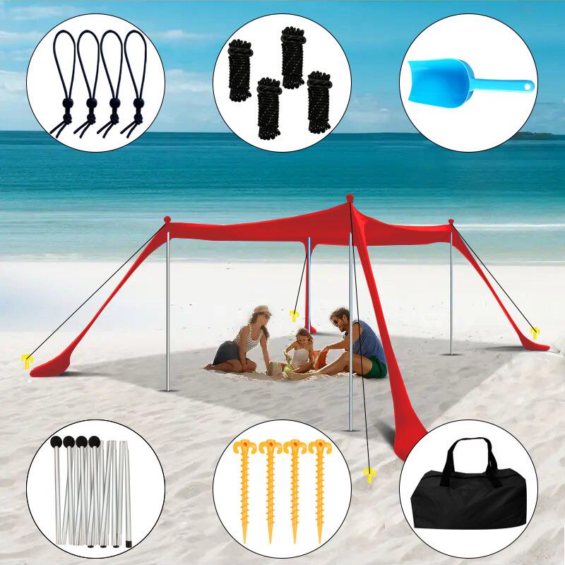 Cort de plajă Copertină portabilă pentru camping și protecție solară