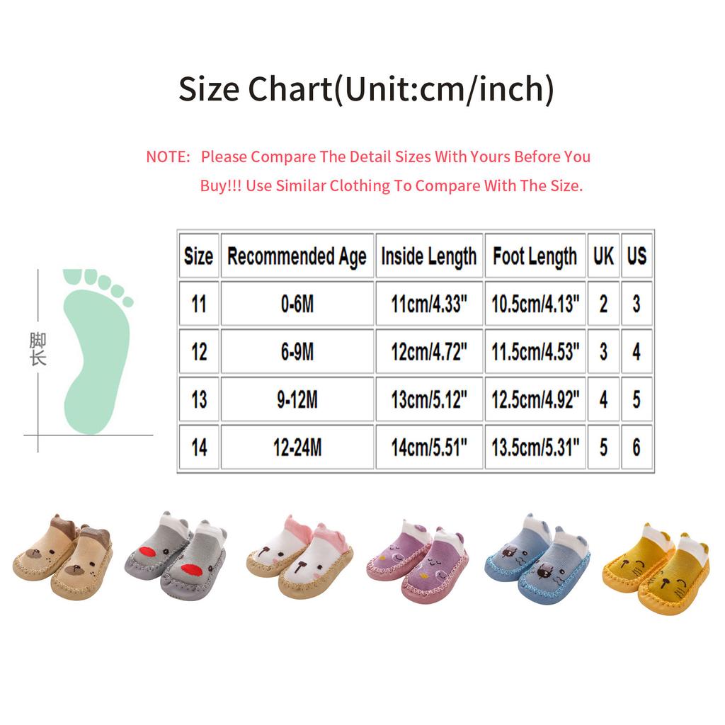 Newborn Baby Cartoon Newborn Baby Girls Boys Anti-Slip Socks Slipper Shoes Boots
