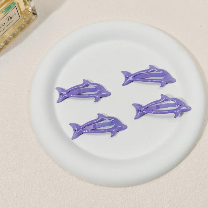 4PCS Blue Little Dolphin Cute Baby Hairpin Summer Beach Sea Daughter Y2k Hot Girl Children Bangs Hairpin