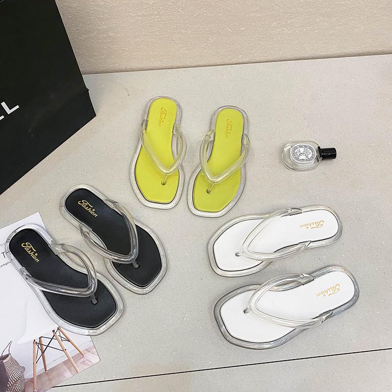 New Flip-flops Women's Thick-soled Outer Wear Korean Version Summer Wear-resistant Non-slip Sandals Pinch the Beach