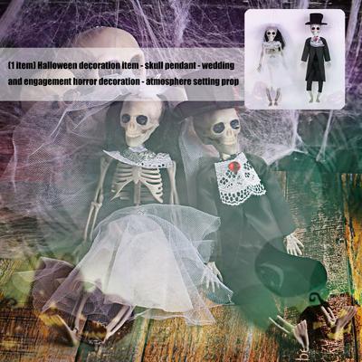 Realistische Skelett Braut/Bräutigam Hängeornamente Halloween Dekorationen Mit Verstellbaren Gelenken Für Heimparty Dekoration