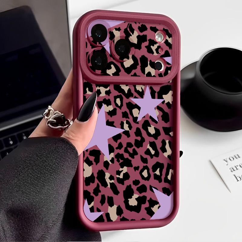Creative Leopard Print Case For iPhone 17 Pro Max Shockproof Bumper Soft Cover For iPhone 16 15 14 13 Pro Max 16E 17E