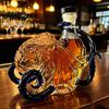 Whiskey Bottle Decanter with Octopus Design Glass Wine Bottle Sealing Preserves Aroma Handmade And Flavor Beverage Container Gift for Men
