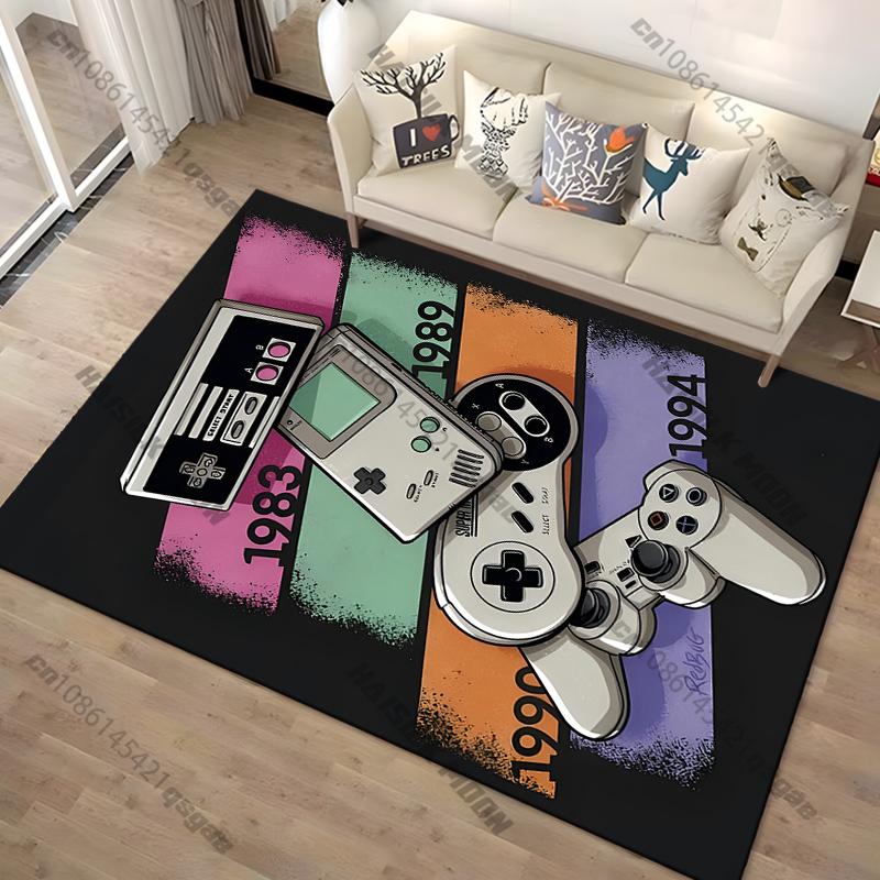 Modern Colorful Gaming Themed Carpet Non Slip Floor Mat for Living Room Kitchen Entrance Door Balcony Washable Rug Home Decor