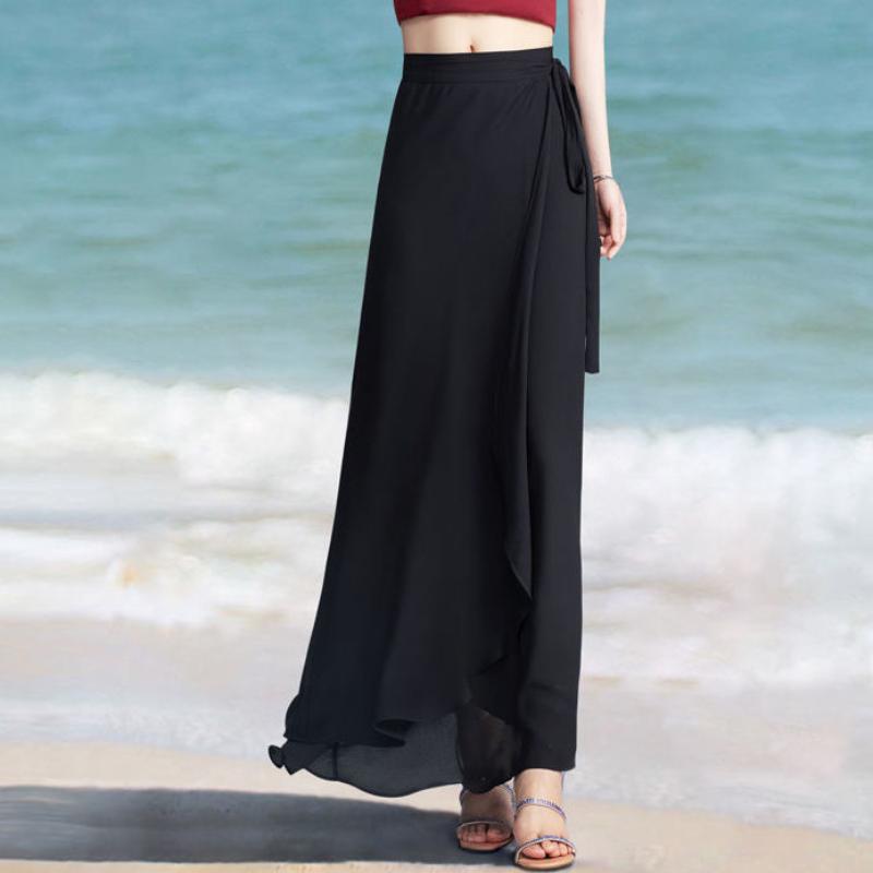 

Юбка-миди женская из тюля с высокой талией, длинная, сетчатая, весенне-летняя, на резинке, плиссированная, А-силуэта L чёрный