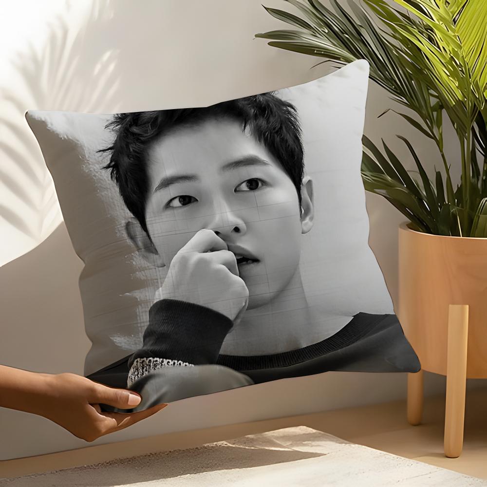 Song Joong Ki Pillow Case Linen Cushion Covers For Decorative Sofa Home Pillows Case Car Chair Pillows Cases 30x30cm
