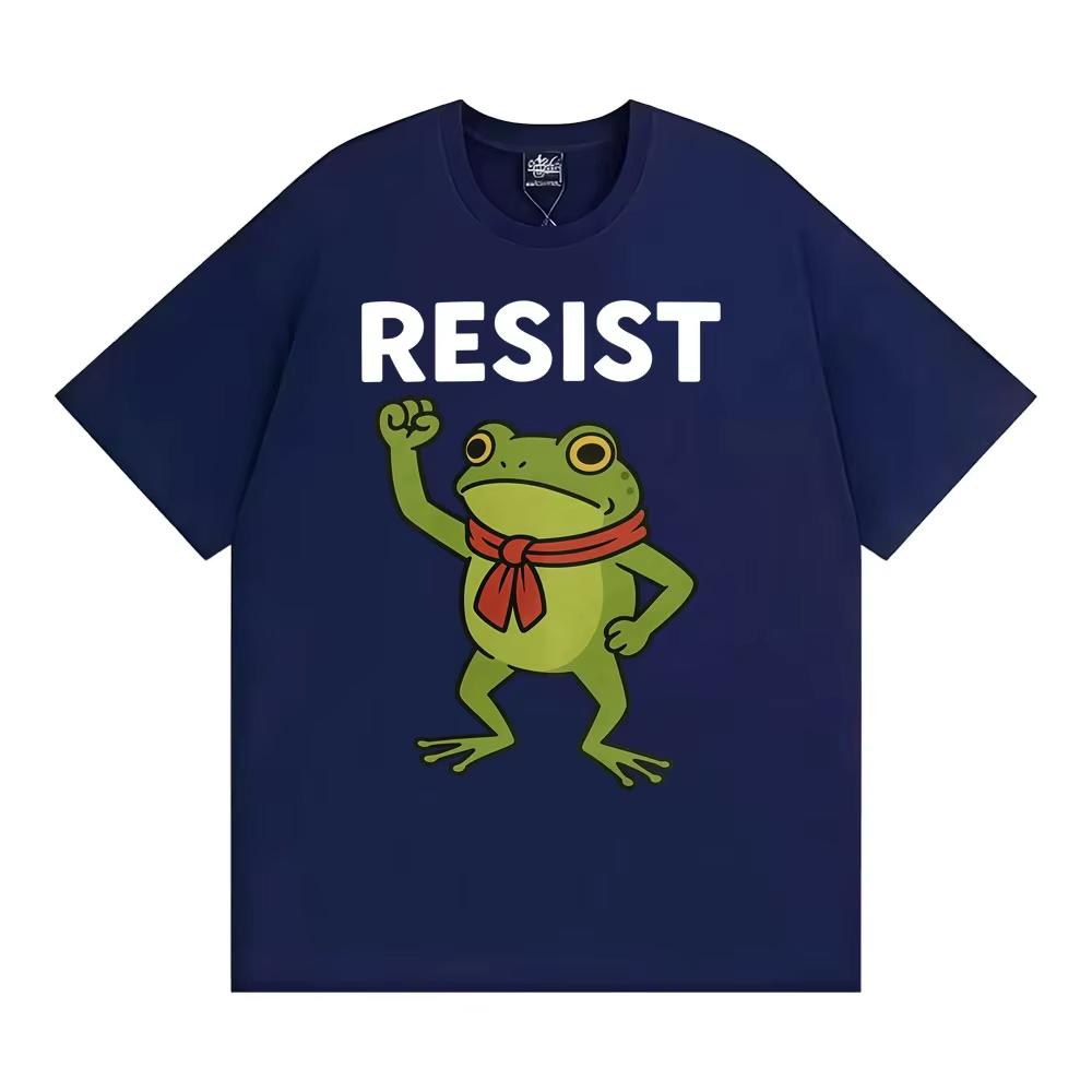 Protest Frog Activism Gift Revolutionary Frog T Shirt Funny Resist Meme Tee Shirt Unisex Women Fashion Casual Cotton ONeck Tshirt