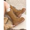 Retro fleece thickened thick-soled snow boots 2026 winter non-slip heightening warm fluffy cotton boots