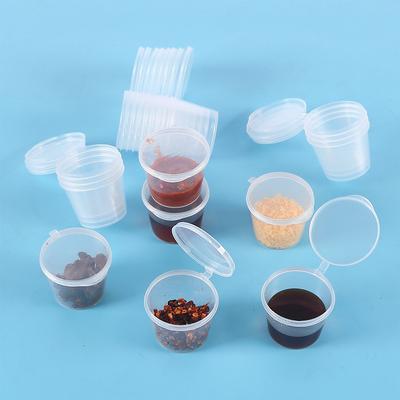20 ks Jednorázové kelímky na omáčku 25 ml Porcované kelímky s víčky Kelímky na vzorky souffle Průhledná nádoba na skladování