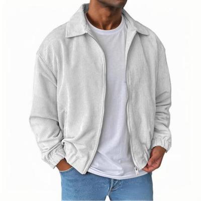 Men's Color Corduroy Jacket | Loose-Fit Lapel Zip-Up Outerwear