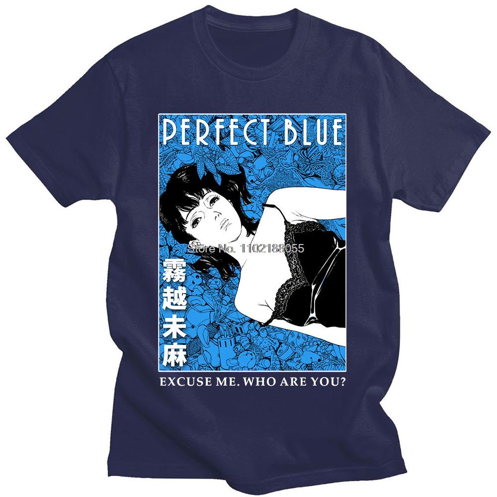 Japanischer Anime Perfect Blue T-Shirt Herren Damen Kurzarm T-Shirt Baumwolle Gothic Kleidung Ästhetische Unisex Kleidung T-Shirt